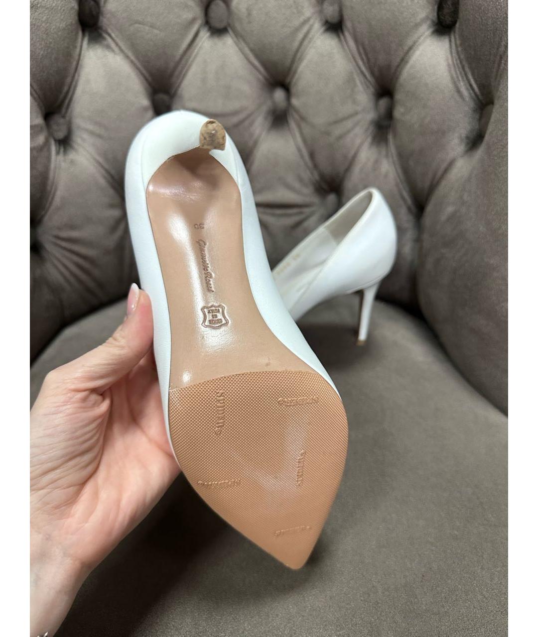 GIANVITO ROSSI Белые кожаные туфли, фото 6