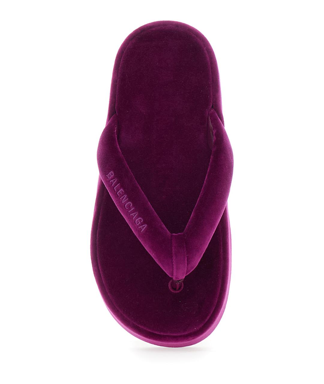 BALENCIAGA Фиолетовые текстильные шлепанцы, фото 4