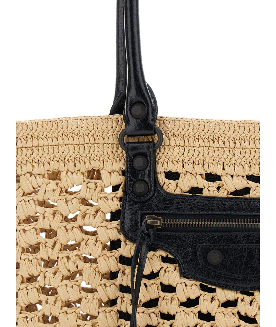 BALENCIAGA Бежевая пелетеная сумка тоут, фото 3