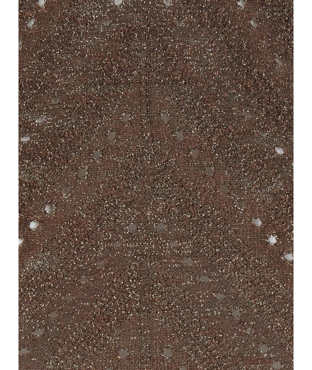 TWIN-SET Коричневое льняное повседневное платье, фото 3