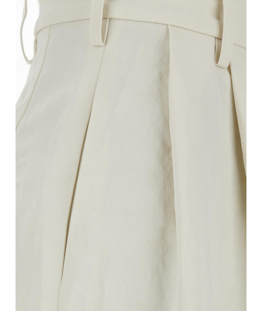 UMA WANG Белые вискозные прямые брюки, фото 3