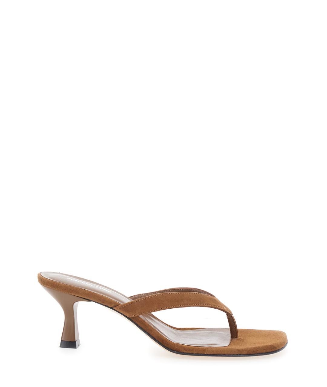 SEMICOUTURE Бежевые замшевые сандалии, фото 1