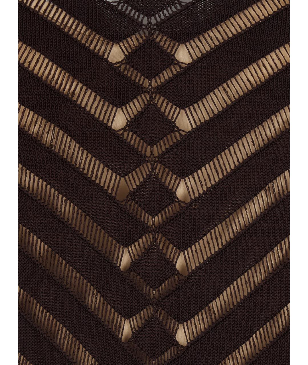 TWIN-SET Коричневое вискозное повседневное платье, фото 3