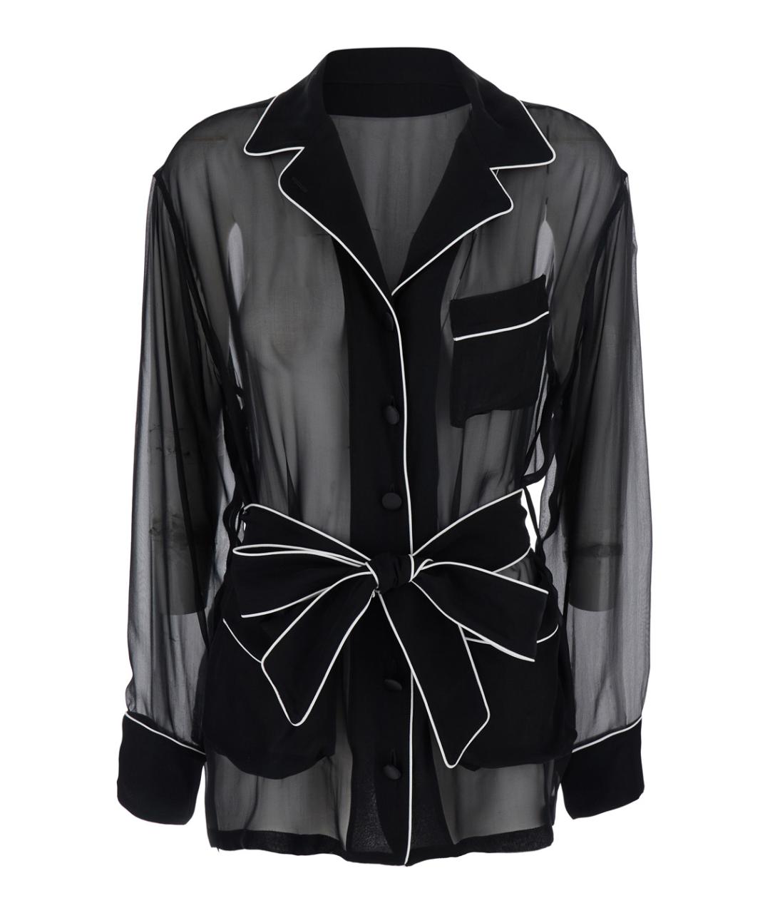 DOLCE&GABBANA Черная шелковая блузы, фото 1