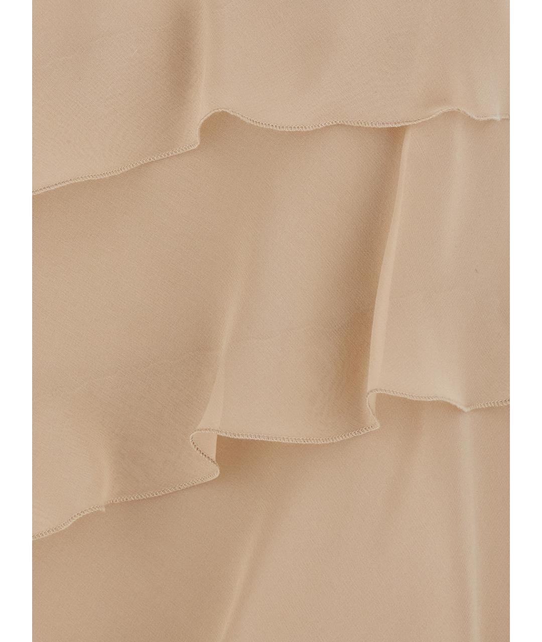 ANTONELLI Бежевое шелковое повседневное платье, фото 3