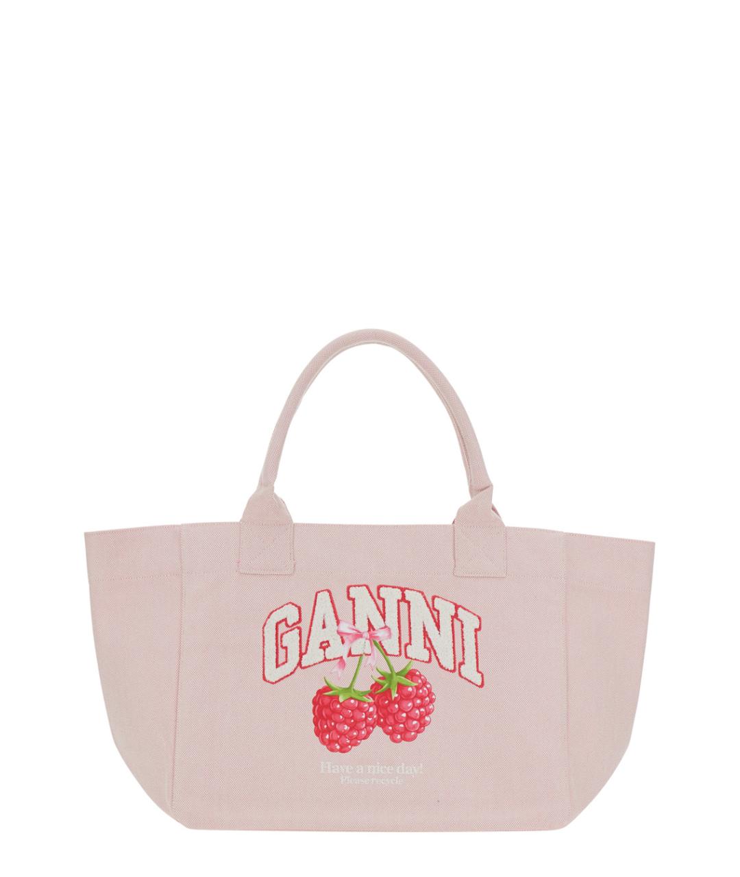 GANNI Розовая тканевая сумка тоут, фото 1