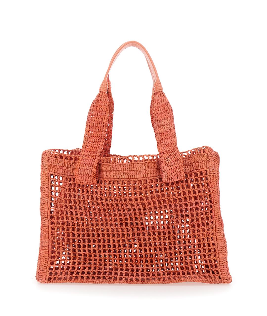 CHLOE Коралловая пелетеная сумка тоут, фото 2
