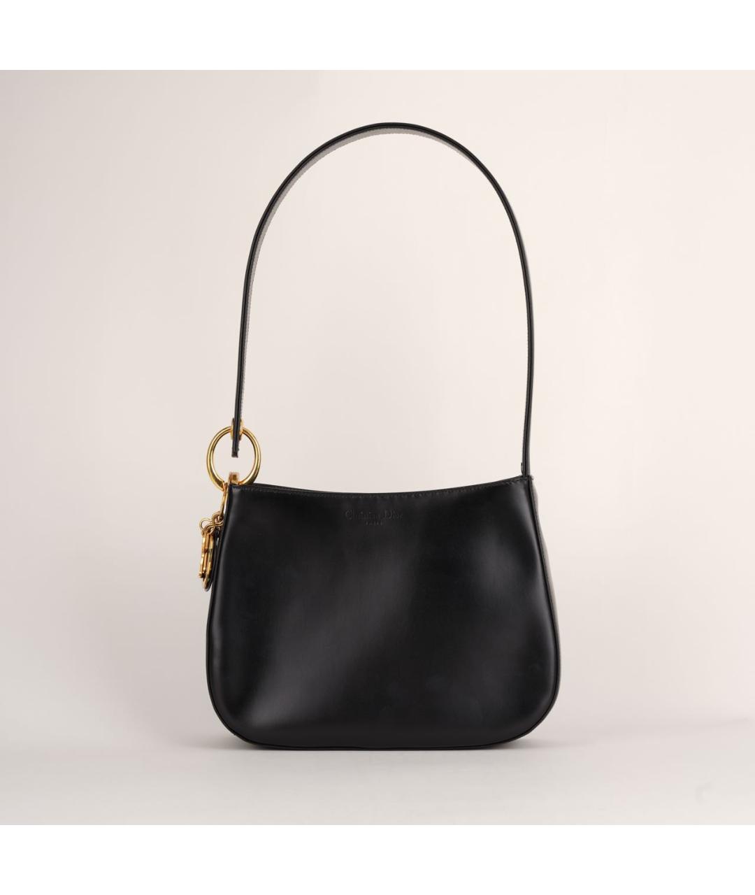 CHRISTIAN DIOR Черная кожаная сумка с короткими ручками, фото 2