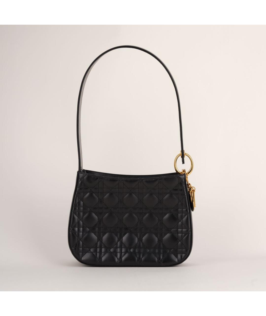 CHRISTIAN DIOR Черная кожаная сумка с короткими ручками, фото 9