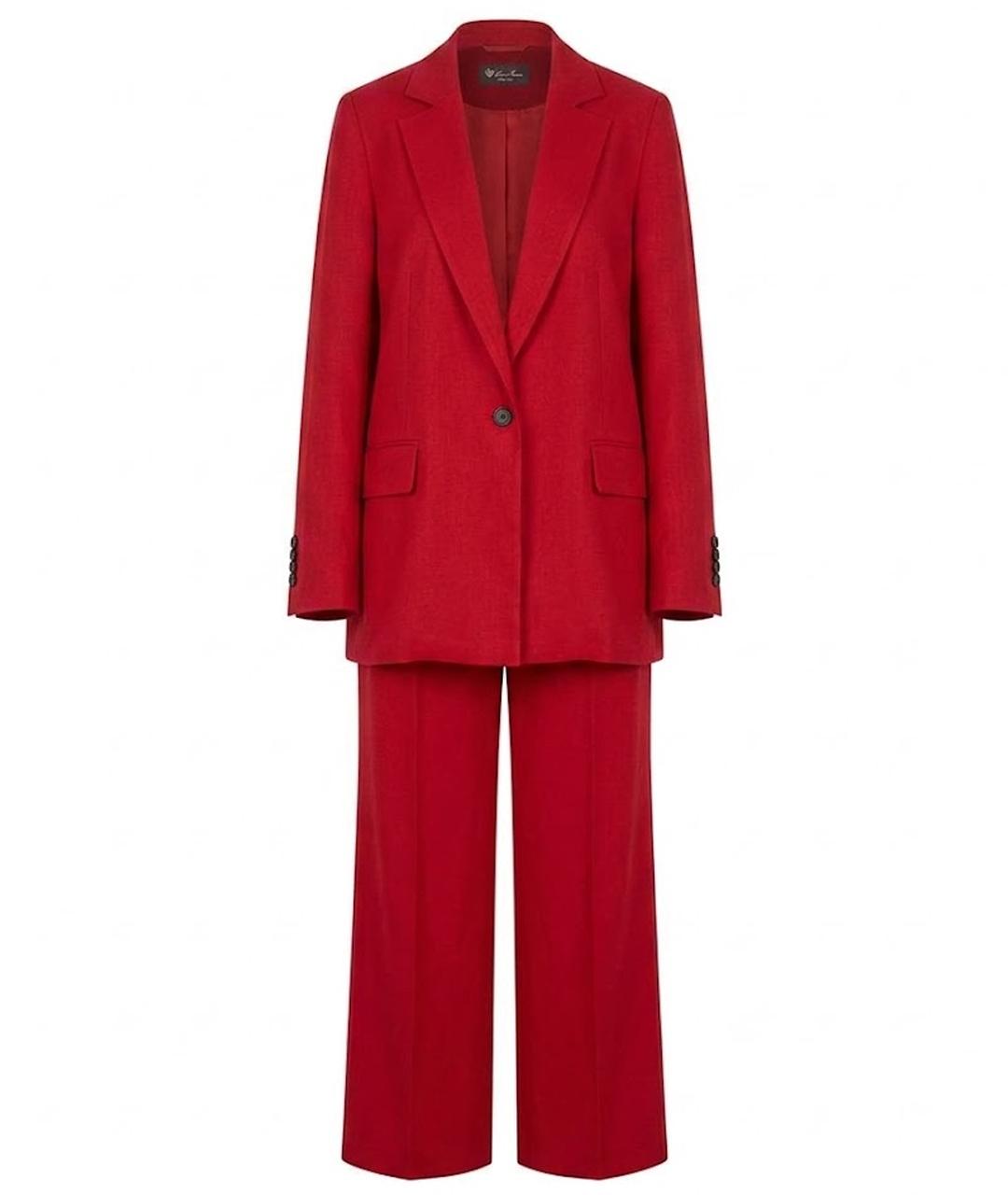 LORO PIANA Красный льняной костюм с брюками, фото 1