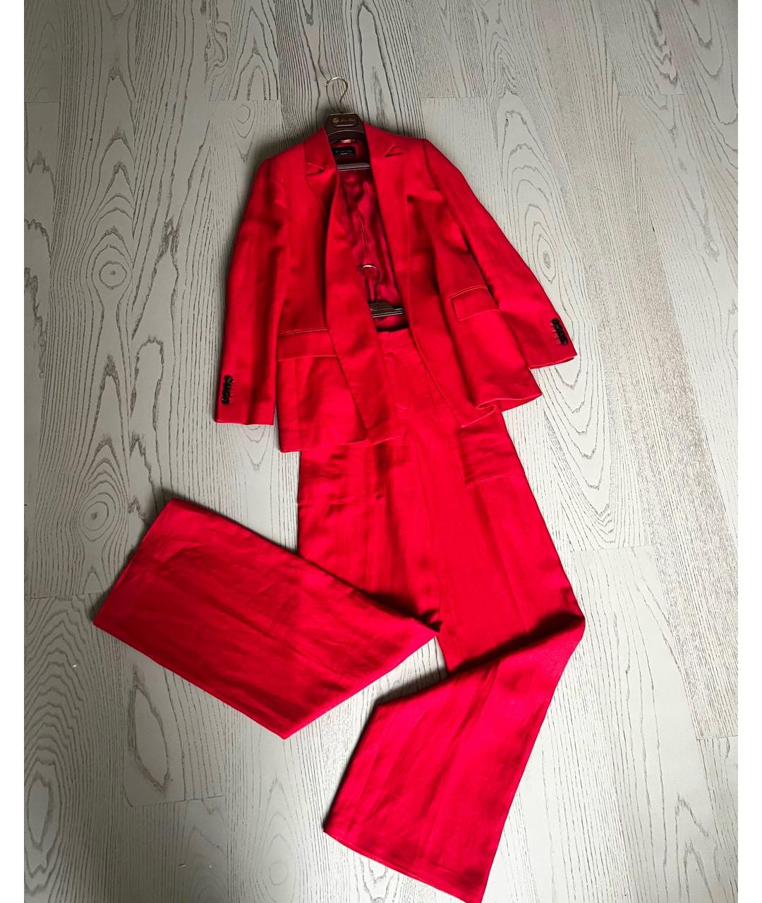 LORO PIANA Красный льняной костюм с брюками, фото 6