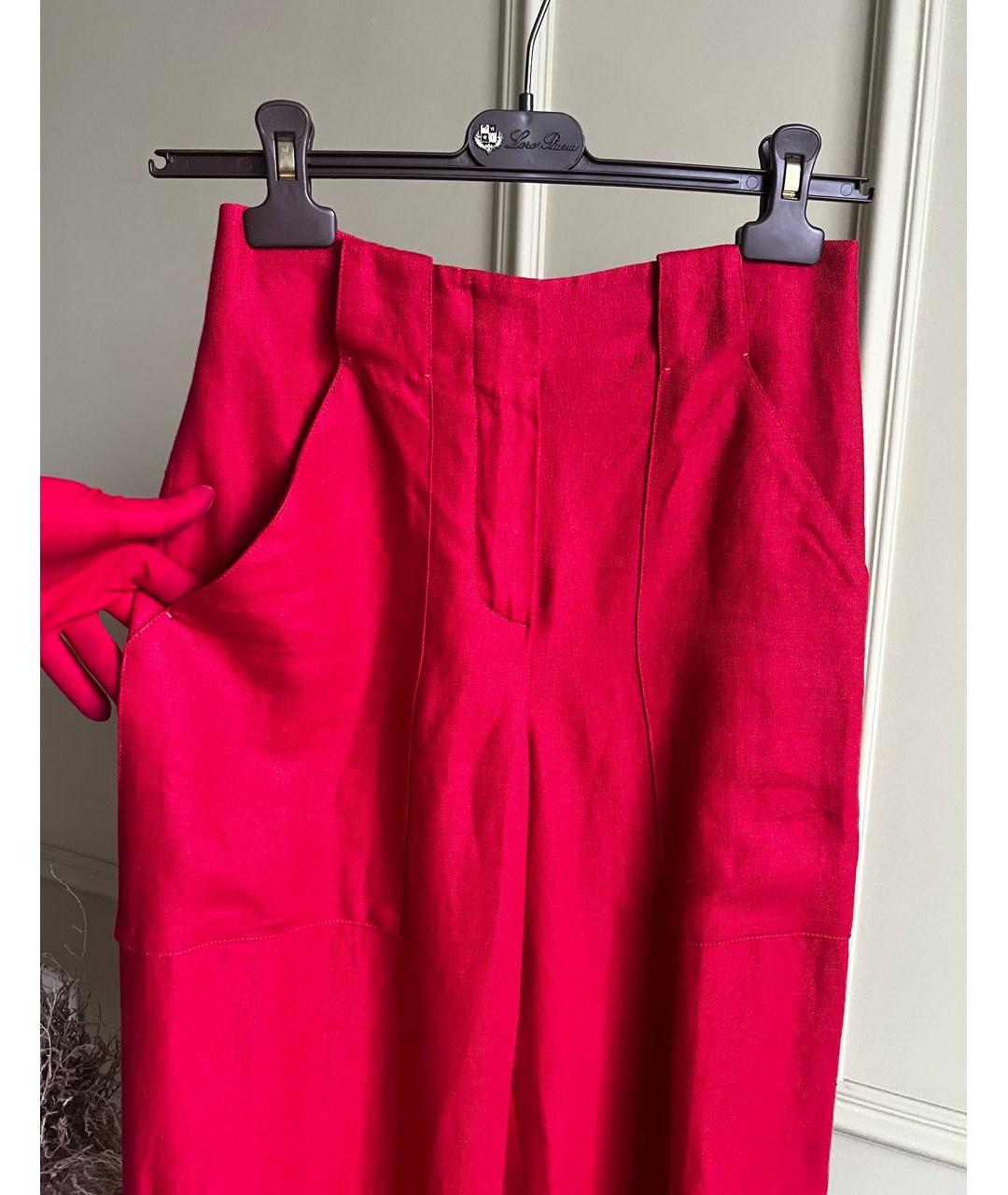 LORO PIANA Красный льняной костюм с брюками, фото 5
