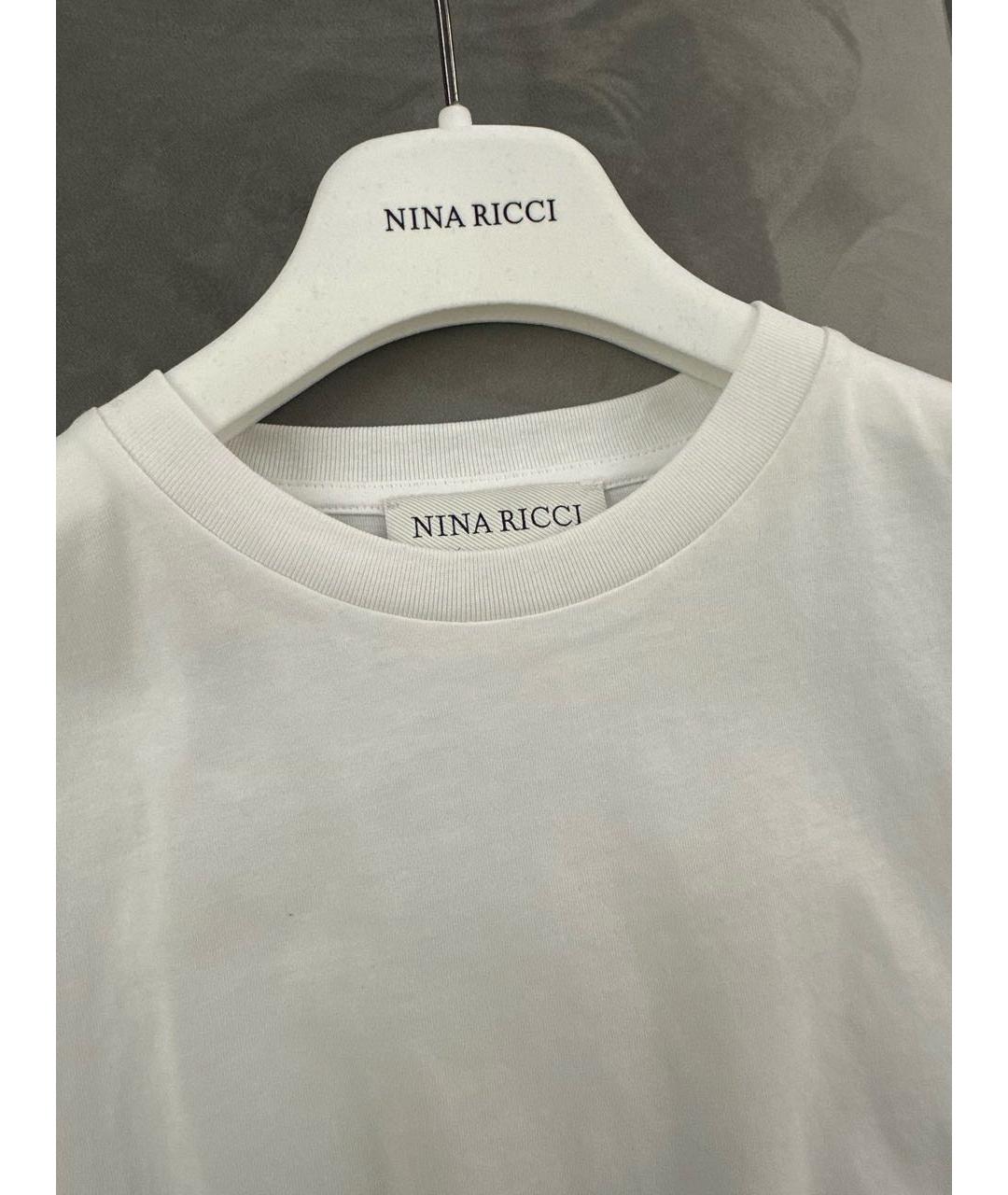 NINA RICCI Белая хлопковая футболка, фото 4