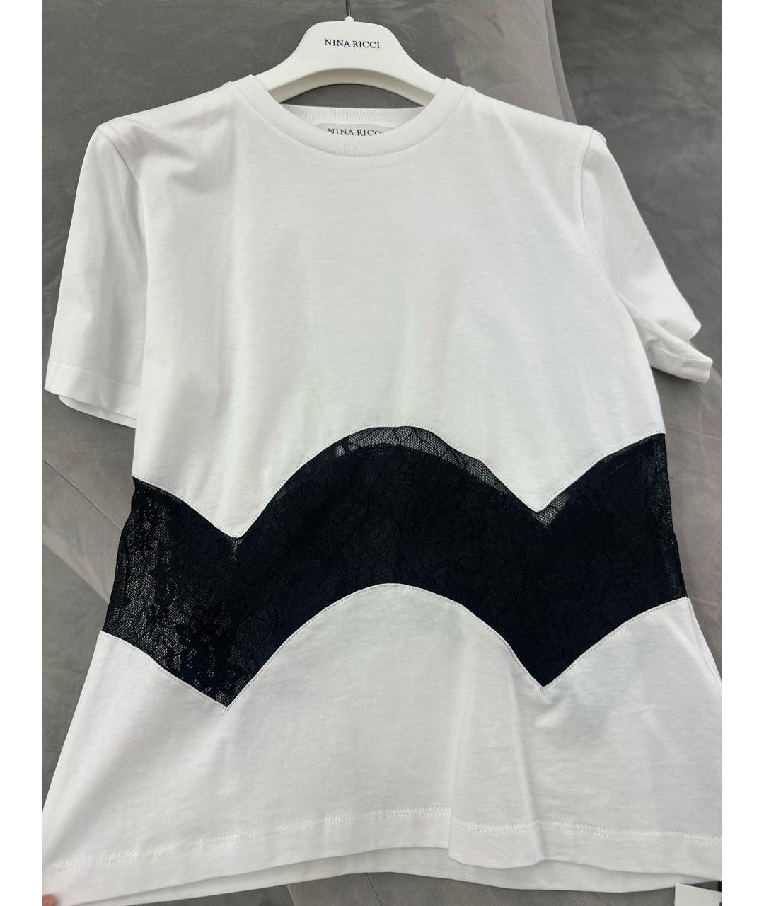 NINA RICCI Белая хлопковая футболка, фото 3