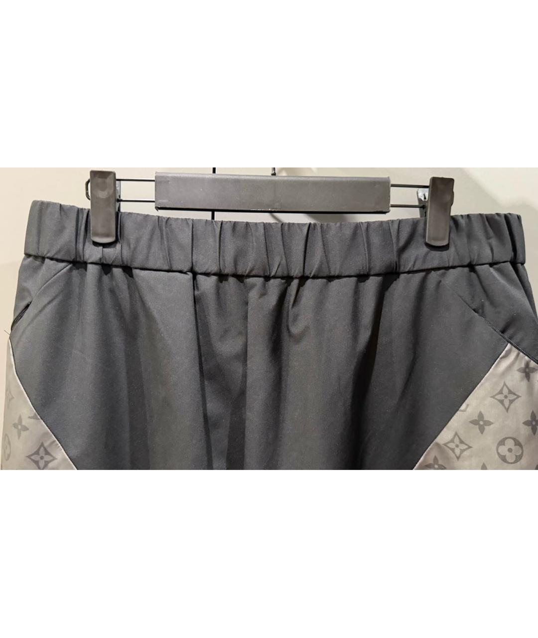 LOUIS VUITTON Черные полиэстеровые повседневные брюки, фото 3