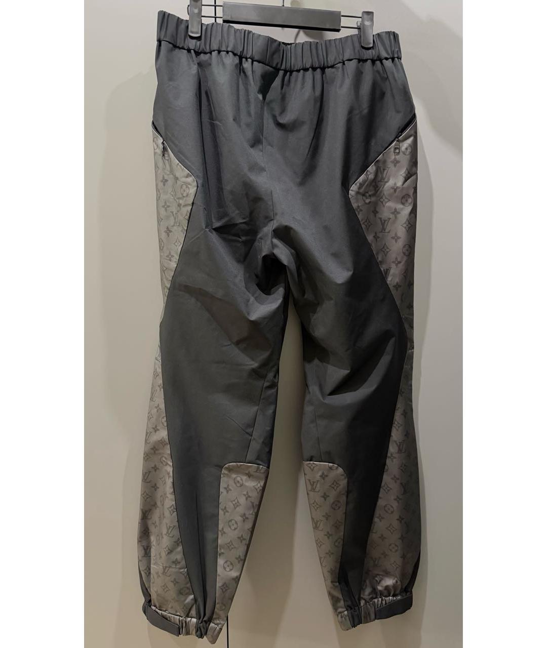 LOUIS VUITTON Черные полиэстеровые повседневные брюки, фото 2