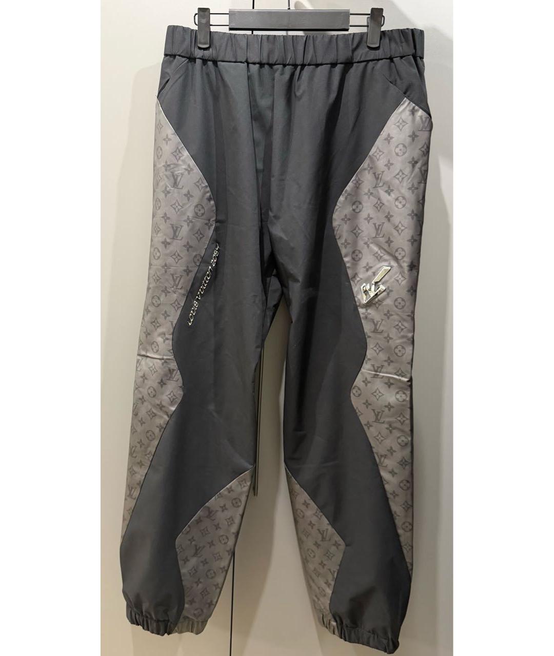 LOUIS VUITTON Черные полиэстеровые повседневные брюки, фото 6
