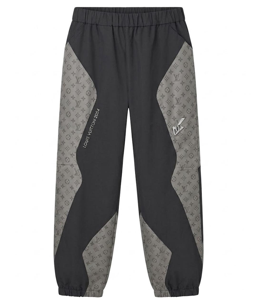 LOUIS VUITTON Черные полиэстеровые повседневные брюки, фото 1