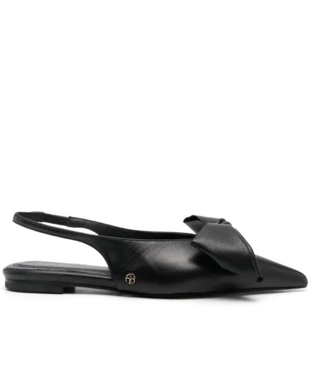 ANINE BING Черные кожаные балетки, фото 7