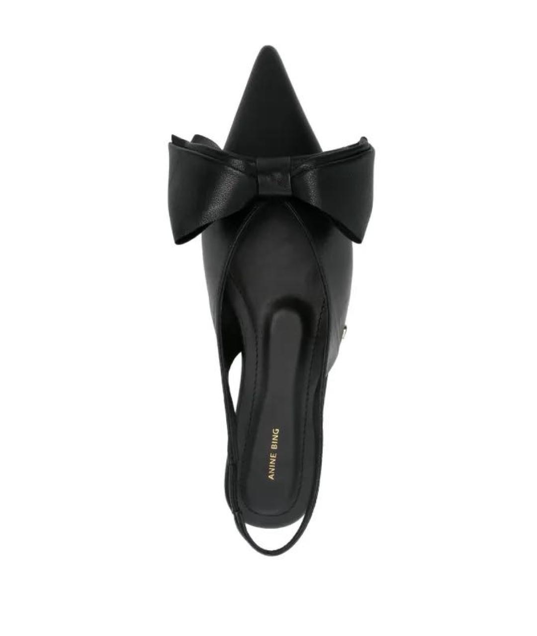 ANINE BING Черные кожаные балетки, фото 3