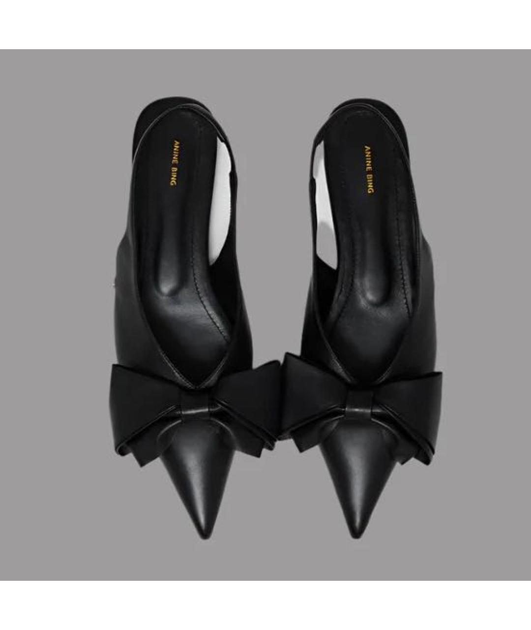 ANINE BING Черные кожаные балетки, фото 6