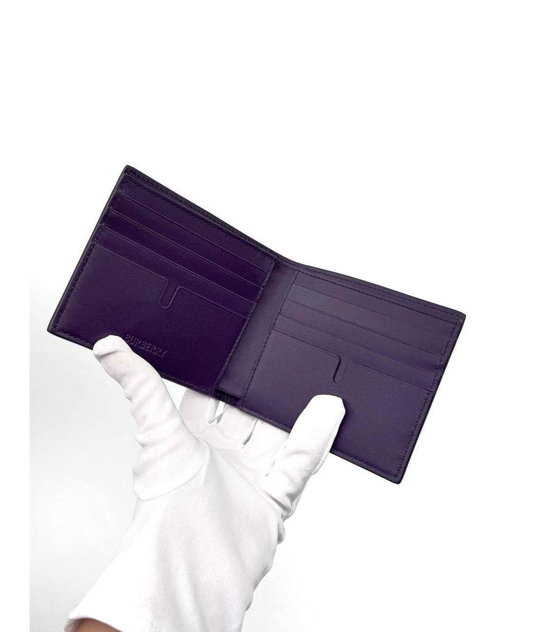 BURBERRY Фиолетовый кожаный кошелек, фото 3