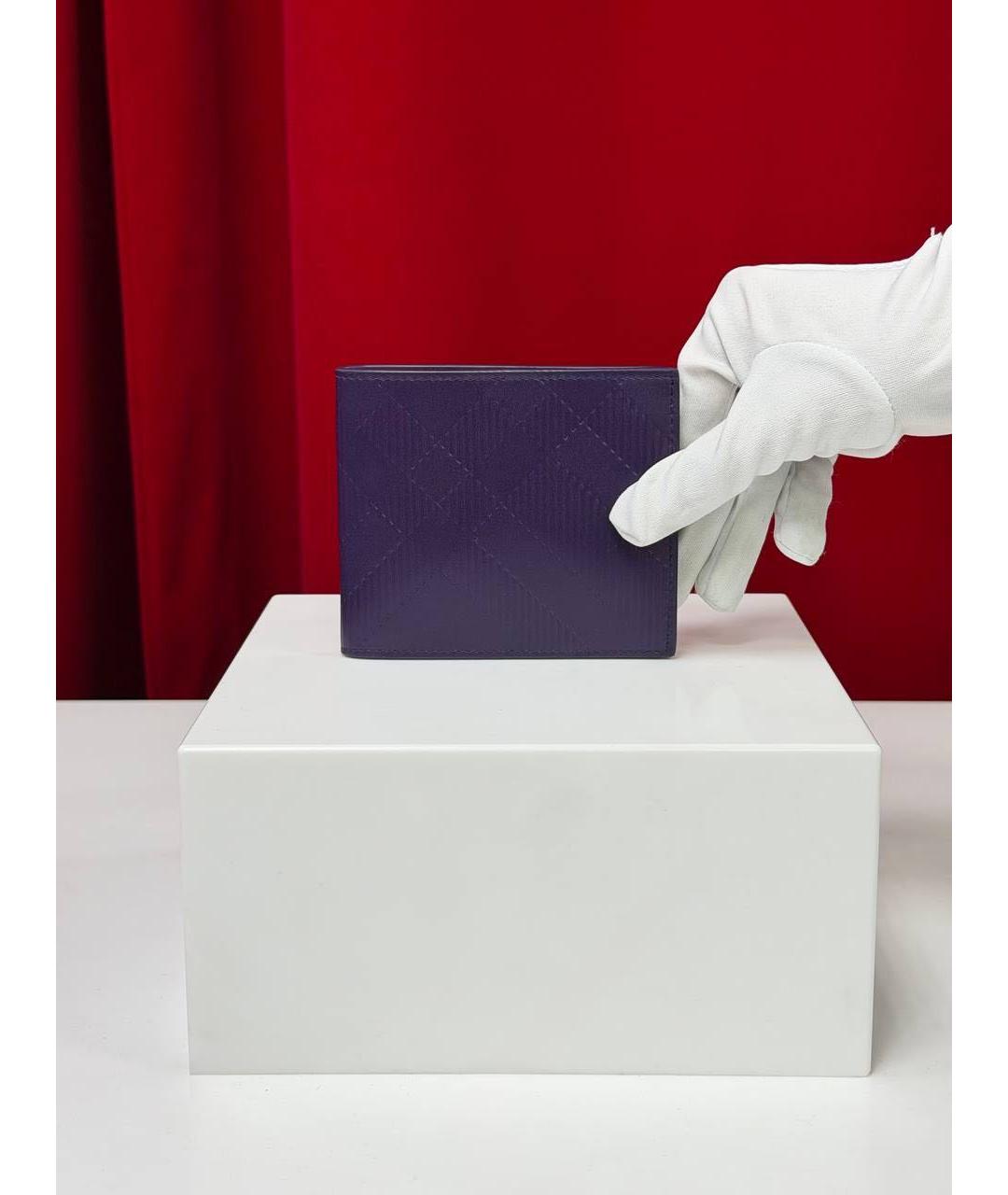 BURBERRY Фиолетовый кожаный кошелек, фото 4