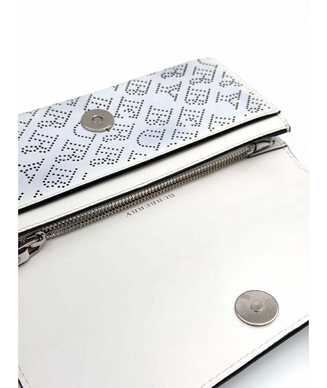BURBERRY Белый кожаный кошелек, фото 3