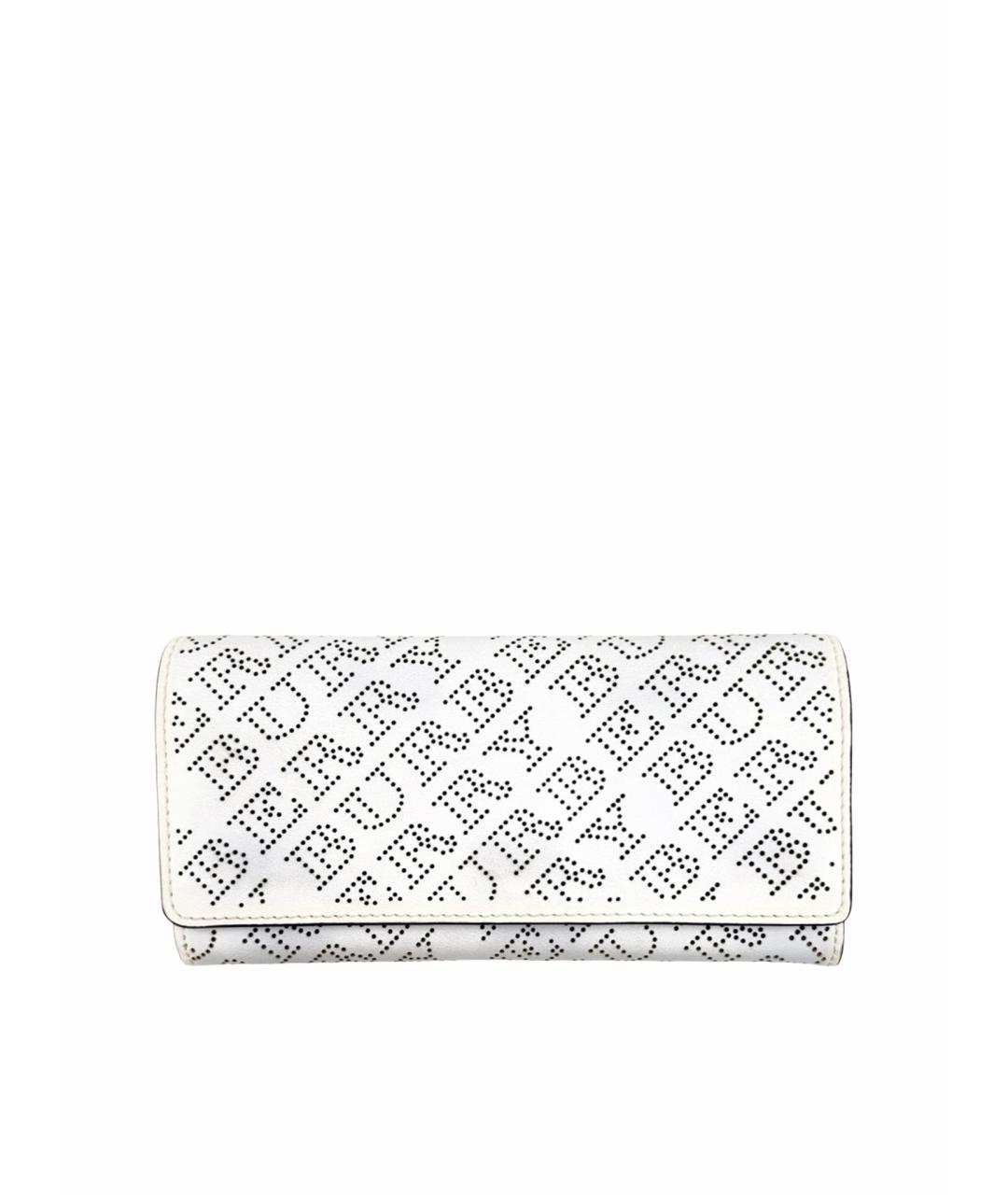 BURBERRY Белый кожаный кошелек, фото 6