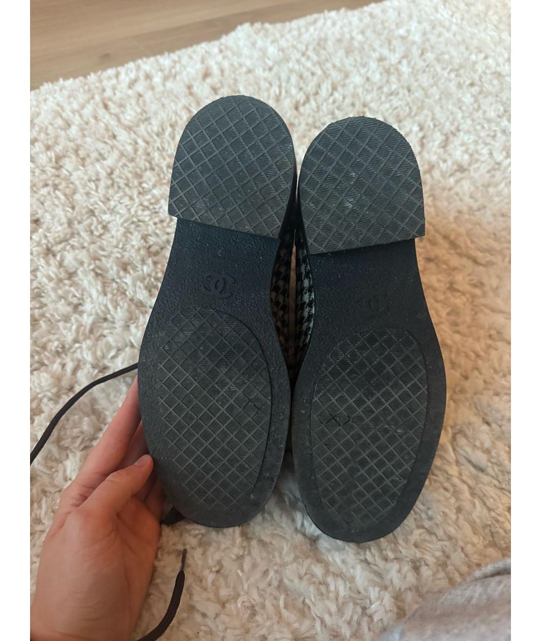 CHANEL Коричневые текстильные ботинки, фото 3