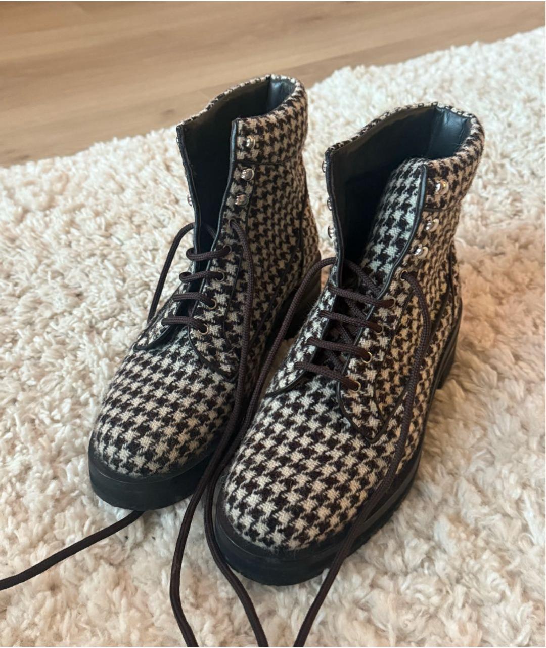 CHANEL Коричневые текстильные ботинки, фото 2