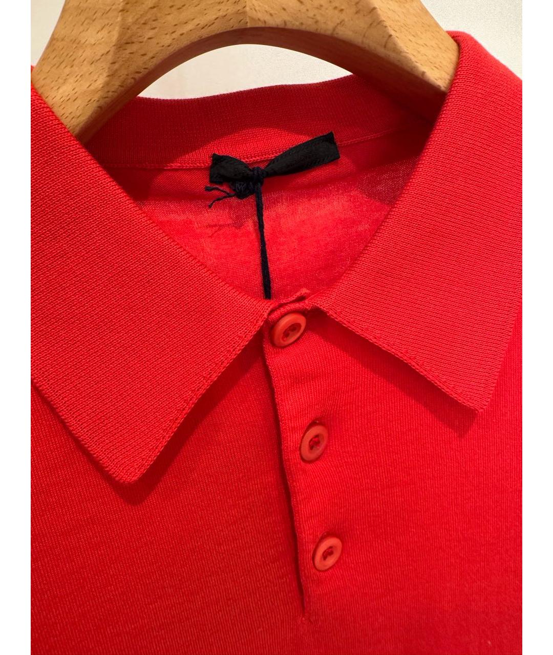 PRADA Красное хлопковое поло с коротким рукавом, фото 2