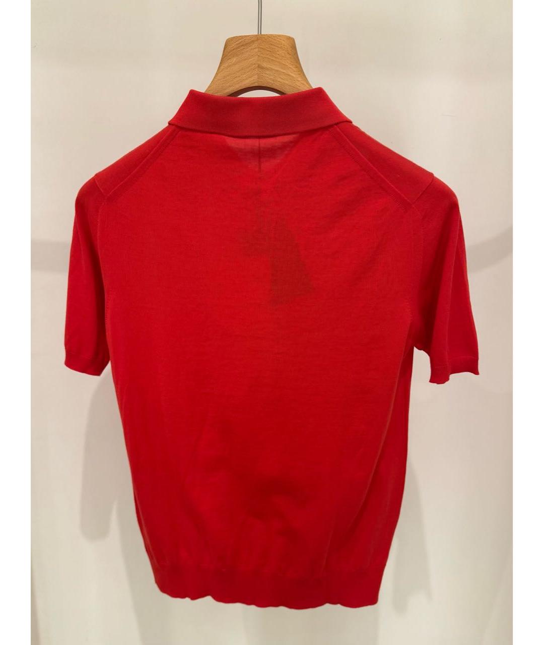 PRADA Красное хлопковое поло с коротким рукавом, фото 3