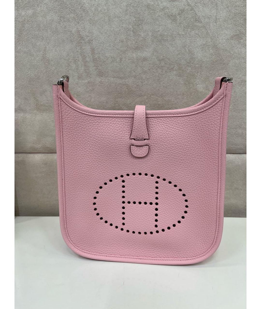 HERMES Розовая кожаная сумка через плечо, фото 7