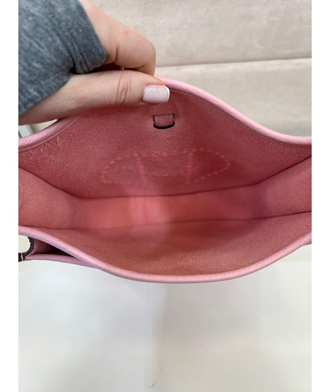 HERMES Розовая кожаная сумка через плечо, фото 4