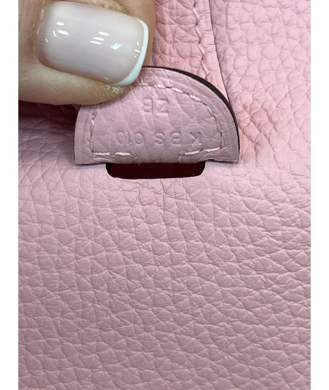 HERMES Розовая кожаная сумка через плечо, фото 6