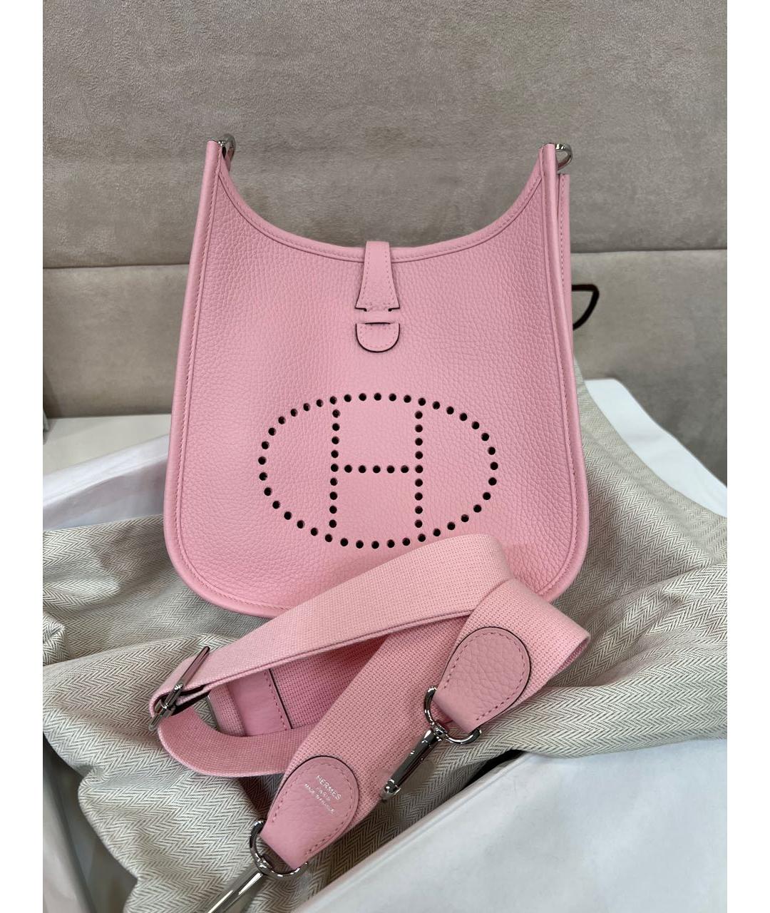 HERMES Розовая кожаная сумка через плечо, фото 5
