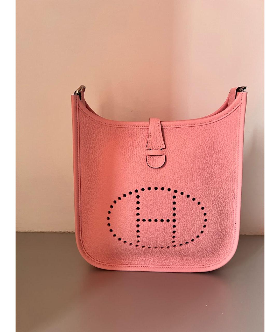 HERMES Розовая кожаная сумка через плечо, фото 2