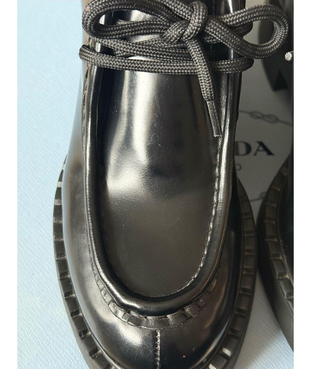 PRADA Черные кожаные лоферы, фото 7