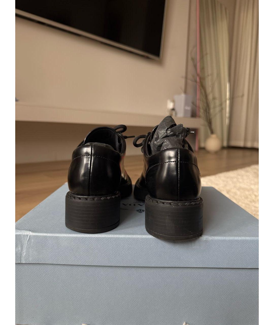 PRADA Черные кожаные лоферы, фото 4