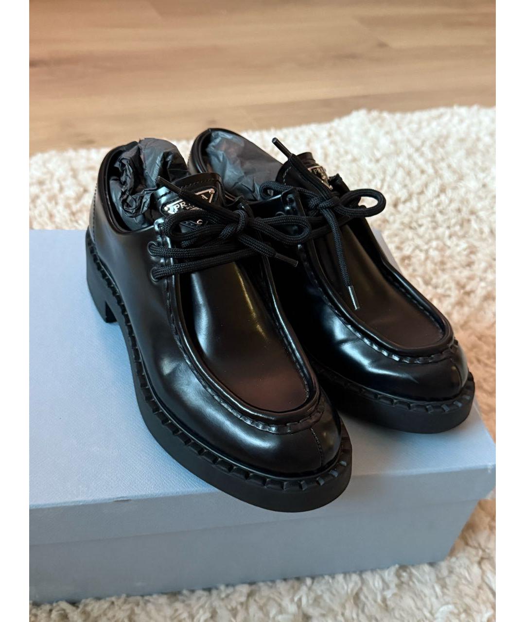 PRADA Черные кожаные лоферы, фото 2