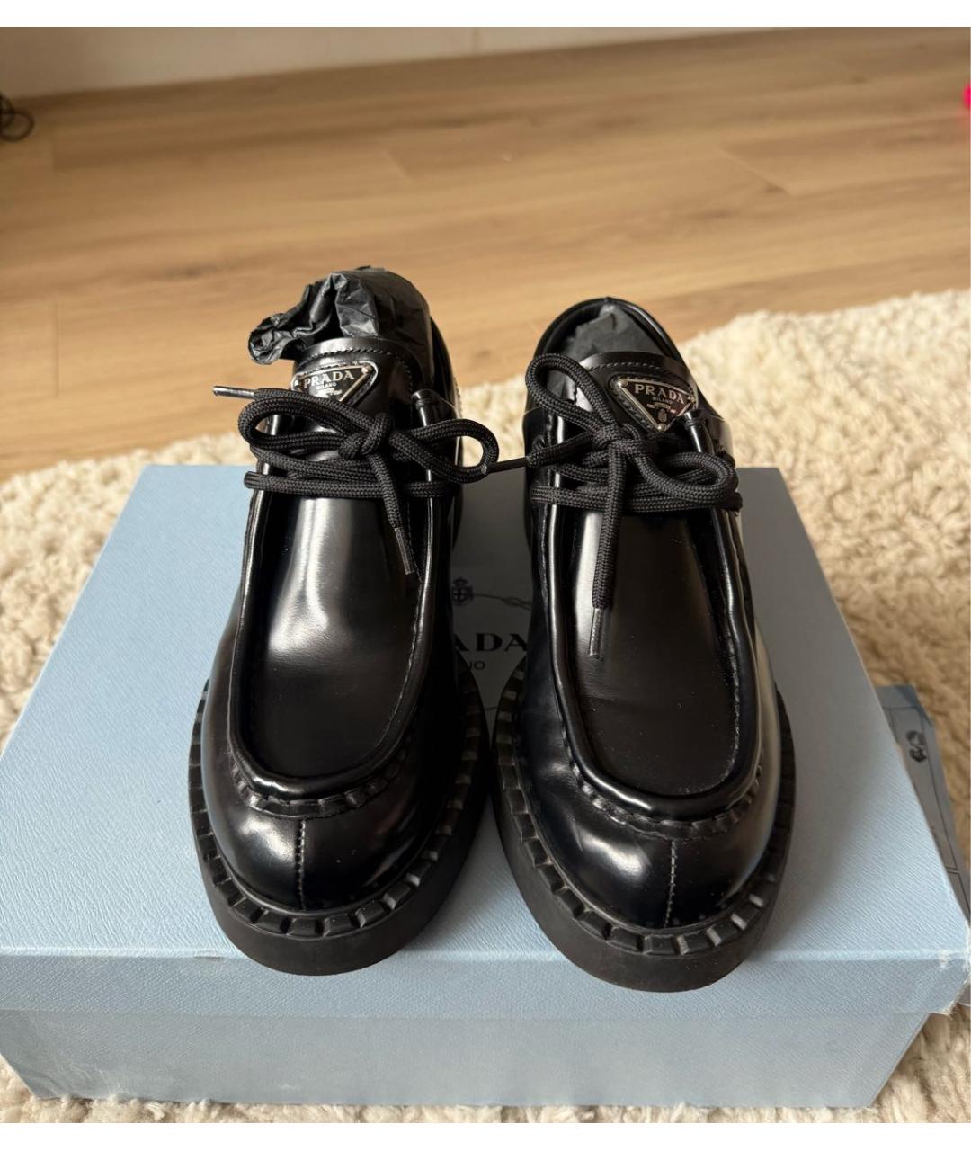 PRADA Черные кожаные лоферы, фото 3