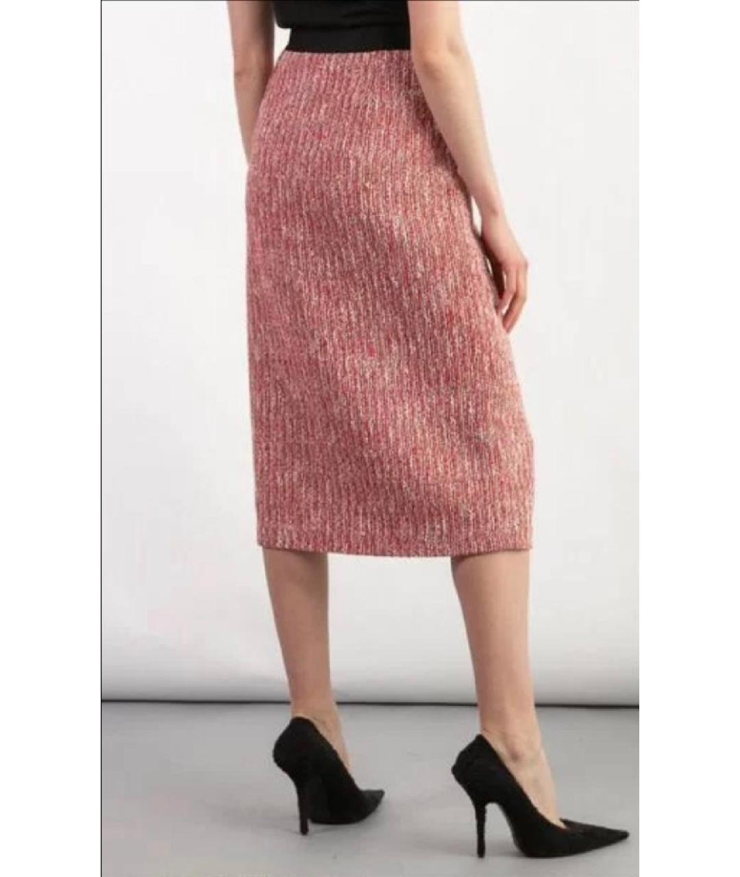 MAJE Красная твидовая юбка миди, фото 2