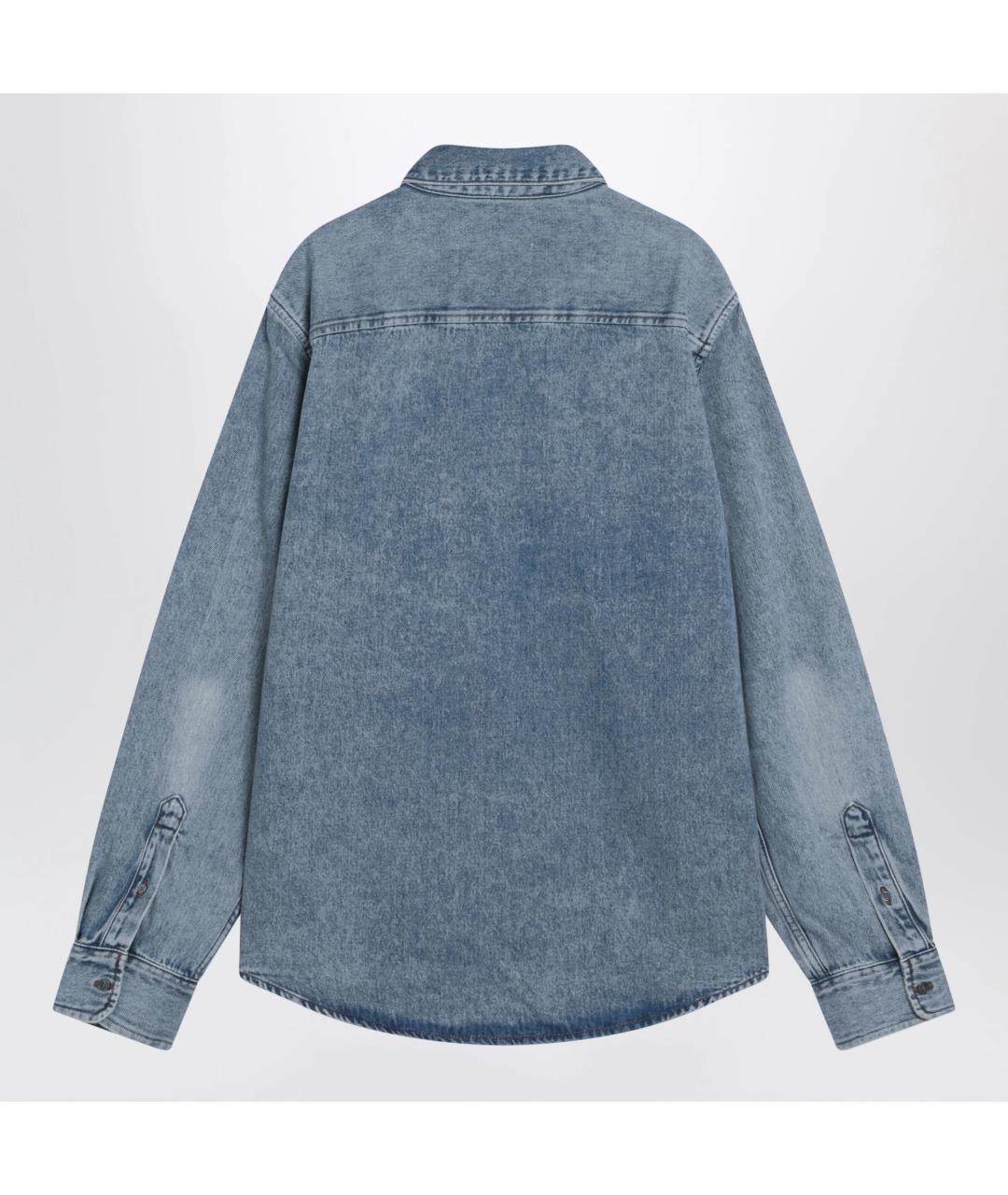 Ami Paris Голубая хлопковая кэжуал рубашка, фото 2