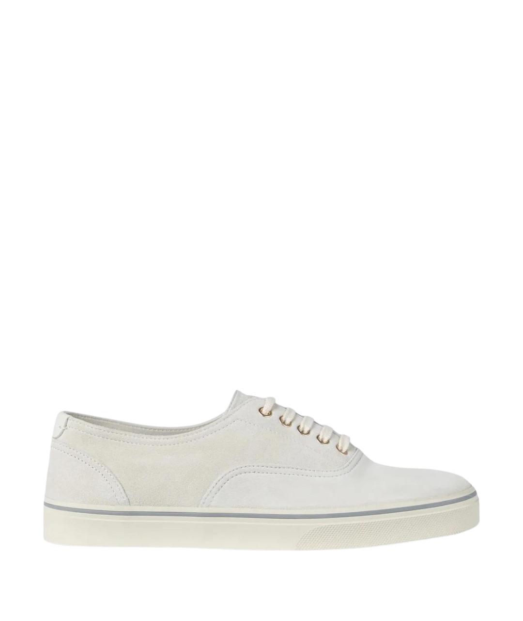 BRUNELLO CUCINELLI Белые замшевые низкие кроссовки / кеды, фото 1