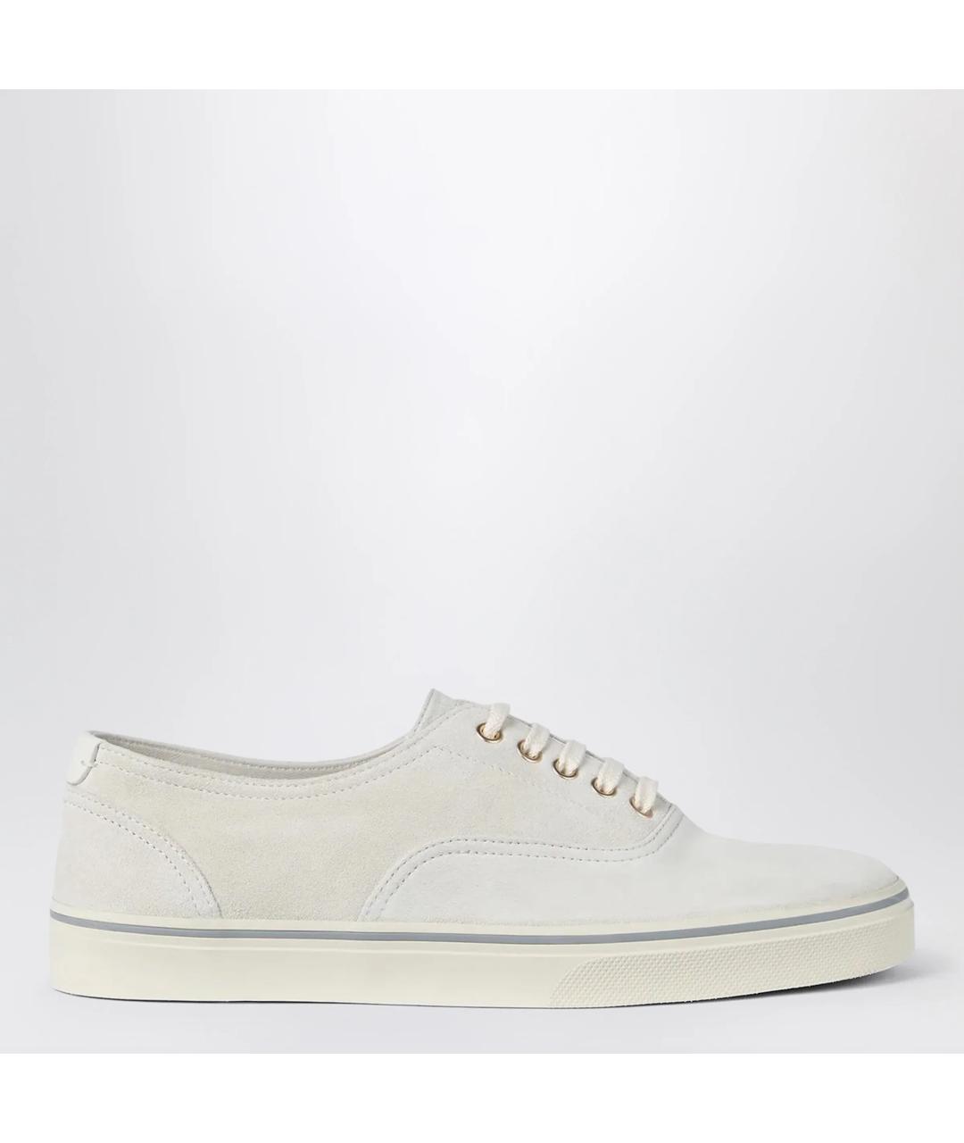 BRUNELLO CUCINELLI Белые замшевые низкие кроссовки / кеды, фото 3