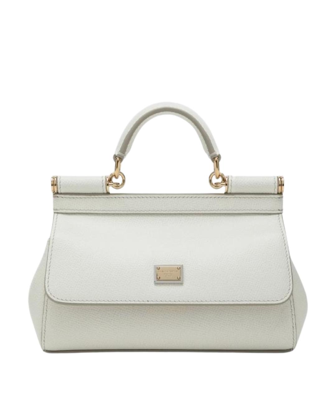 DOLCE&GABBANA Белая кожаная сумка тоут, фото 1