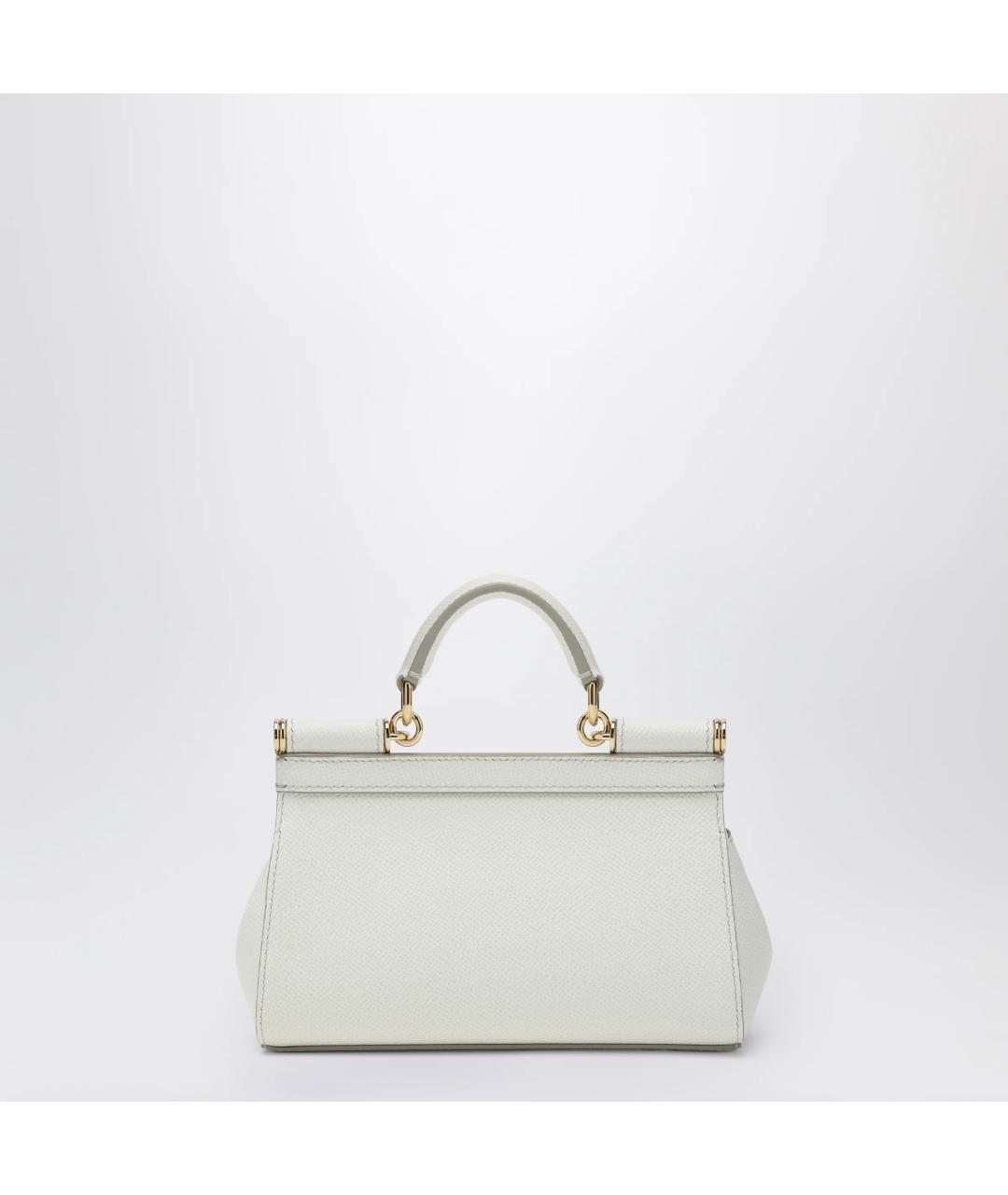 DOLCE&GABBANA Белая кожаная сумка тоут, фото 2