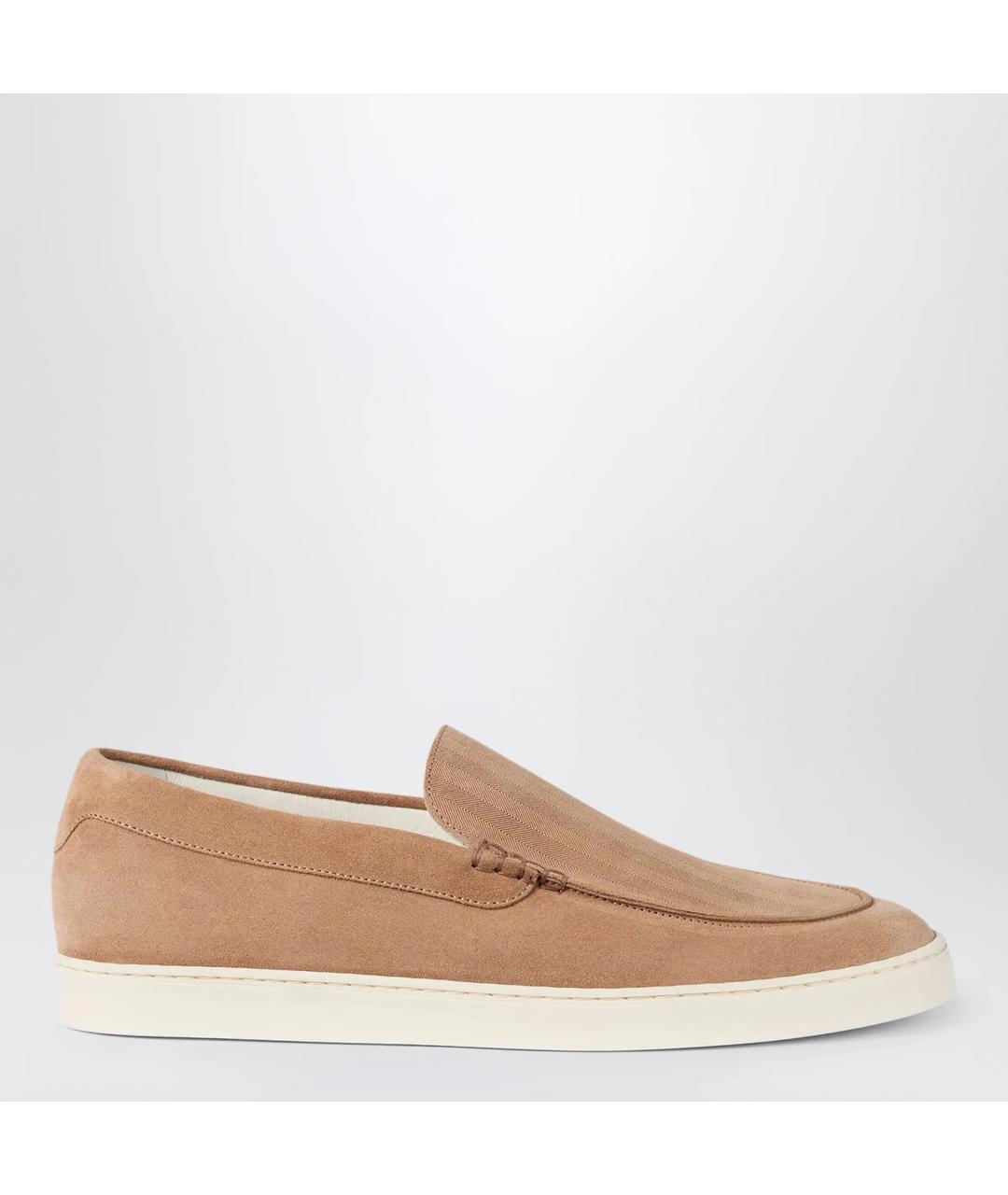 BRUNELLO CUCINELLI Бежевые замшевые лоферы, фото 3