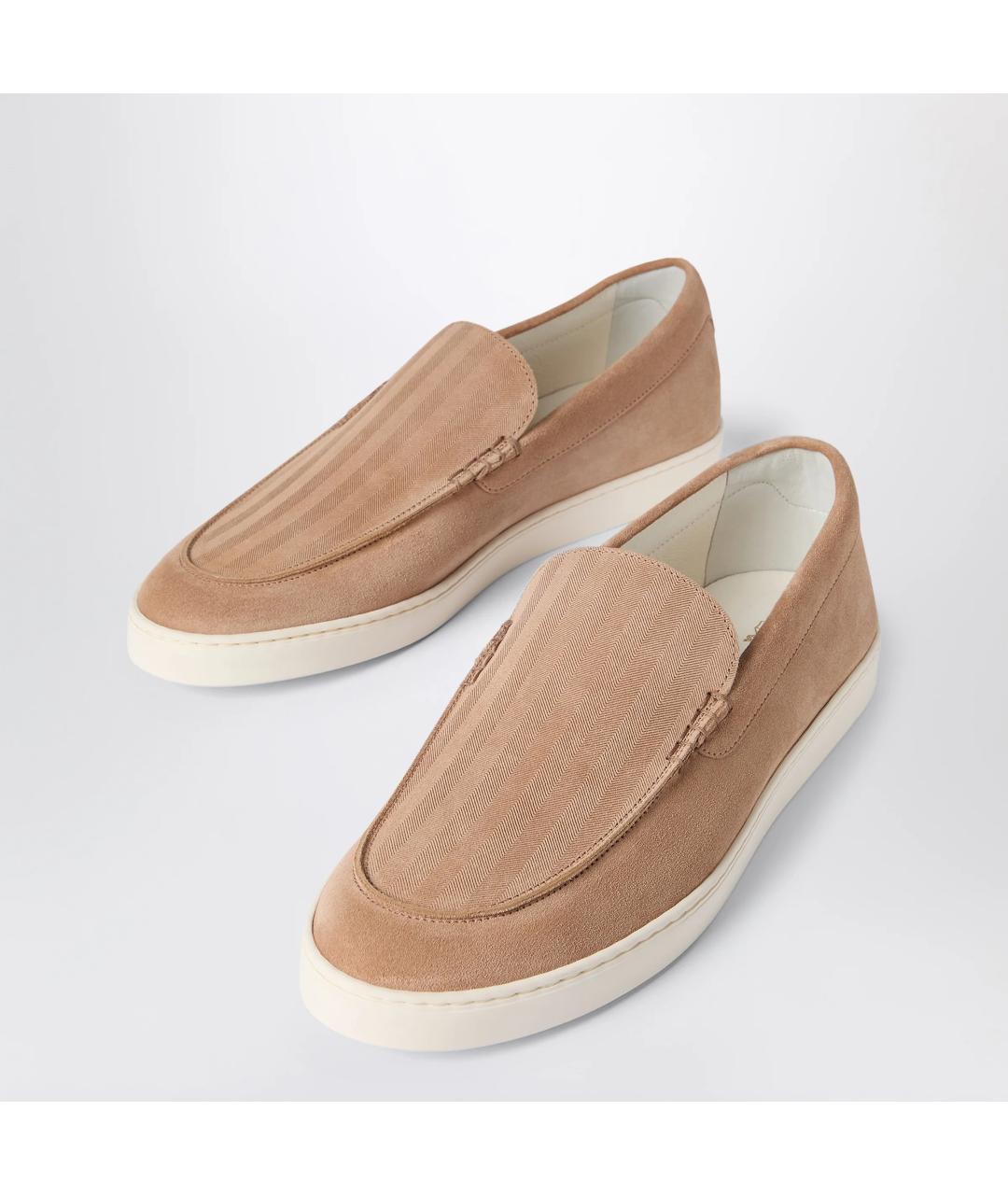 BRUNELLO CUCINELLI Бежевые замшевые лоферы, фото 2